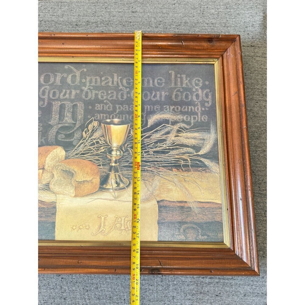 1977 Vintage Printed Bread of Life Matthew by Floyd E Hosmer L 24" x W 19" - Picture 11 of 16